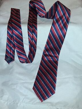 U.S. Polo Assn. Red, Navy & White Striped Tie